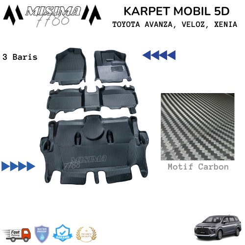 Karpet Mobil Terbaru 5D Mobil Avanza Xenia Veloz New - VELOZ 2022