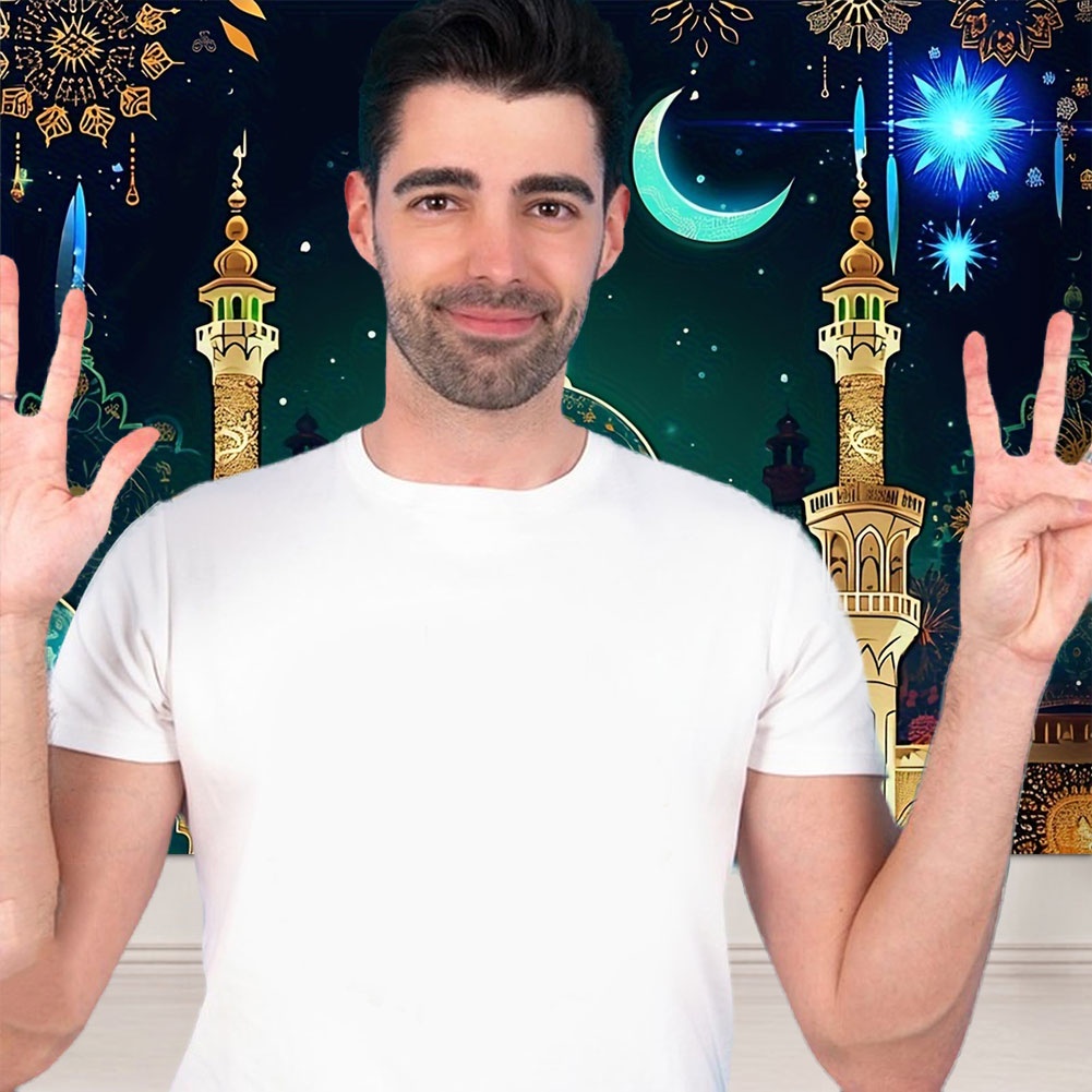 Eid Mubarak Backdrop Eid Mubarak Banner Moon Star Castle Eid Mubarak Background Islamic Eid Mubarak 