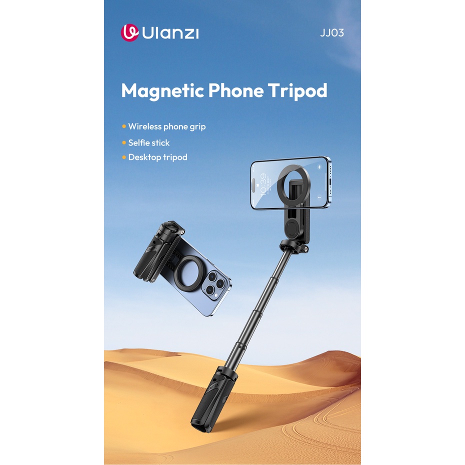 BARU ​Ulanzi JJ03 Magnetic Phone Tripod Wireless Phone Grip Selfie Stick Desktop Tripod for iPhone 1