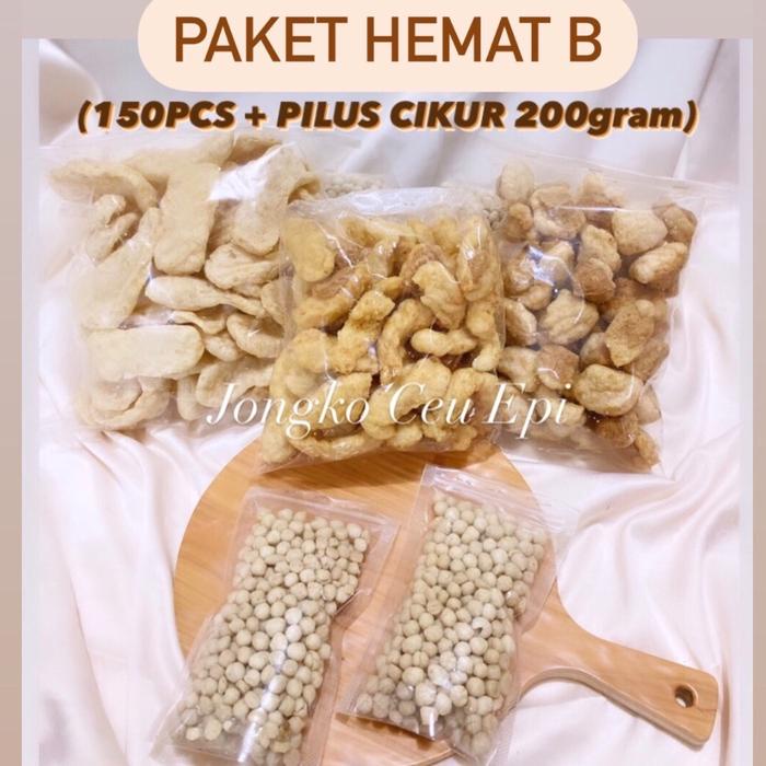 

ZC252 PAKET HEMAT CUANKI B (CUANKI 150 PCS + BONUS 200GRAM SUKRO CIKUR) JONGKO CEU EPI Instan Food