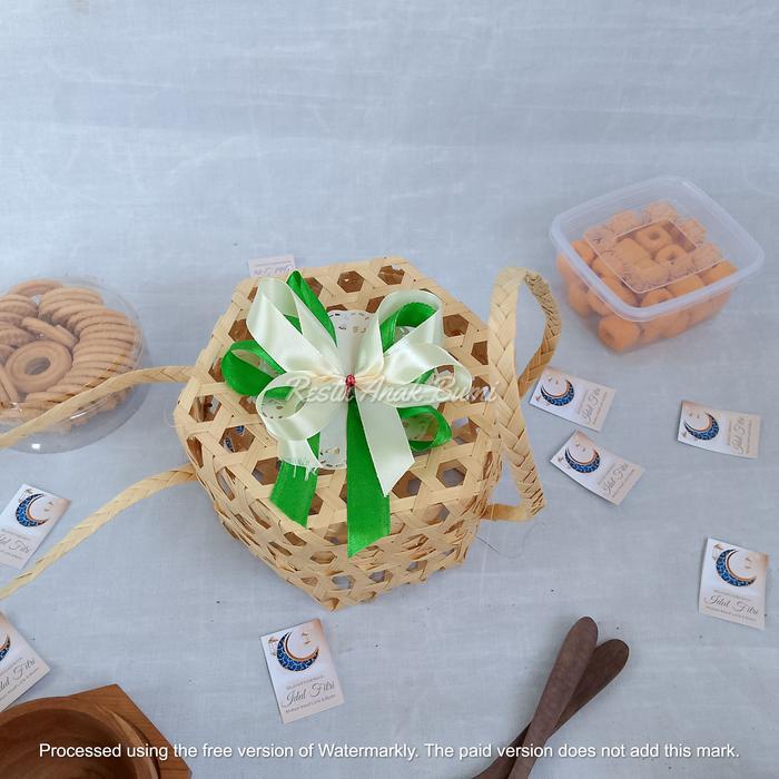 

SALE (Hampers Exclusive Series) Tas Bambu Snack Hexagonal 16cm Pita tas hampers tas parcel tas