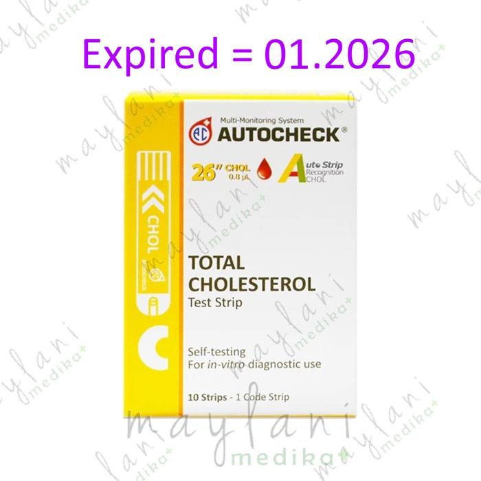 Autocheck Test Strip Cholesterol Auto Check Tes Strip Kolesterol Stik Refil