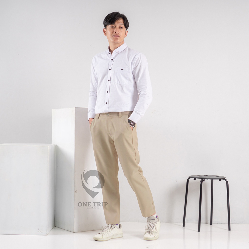 Celana Ankle Pants Pria Clana Formal Kantor Slimfit Korea Celana Bahan Pria Celana Angkle Pants Pria