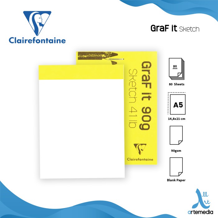 

TERBARU Buku Sketsa Clairefontaine A5 Graf It White Dot Grid Sketch Pad