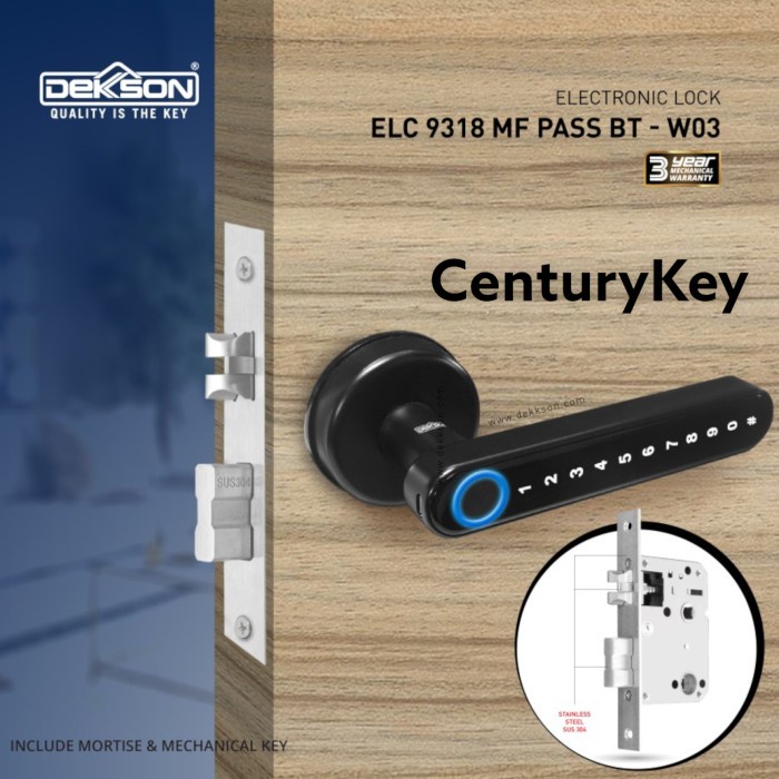 Electronic Lock Dekkson ELC 9318 MF PASS BT W03 Smart Lock