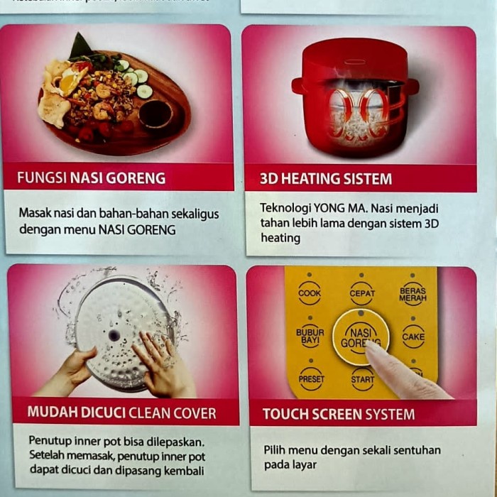 YONGMA : RICE COOKER MAGIC COM MINI DIGITAL 1,3 LT YONG MA SMC 8055