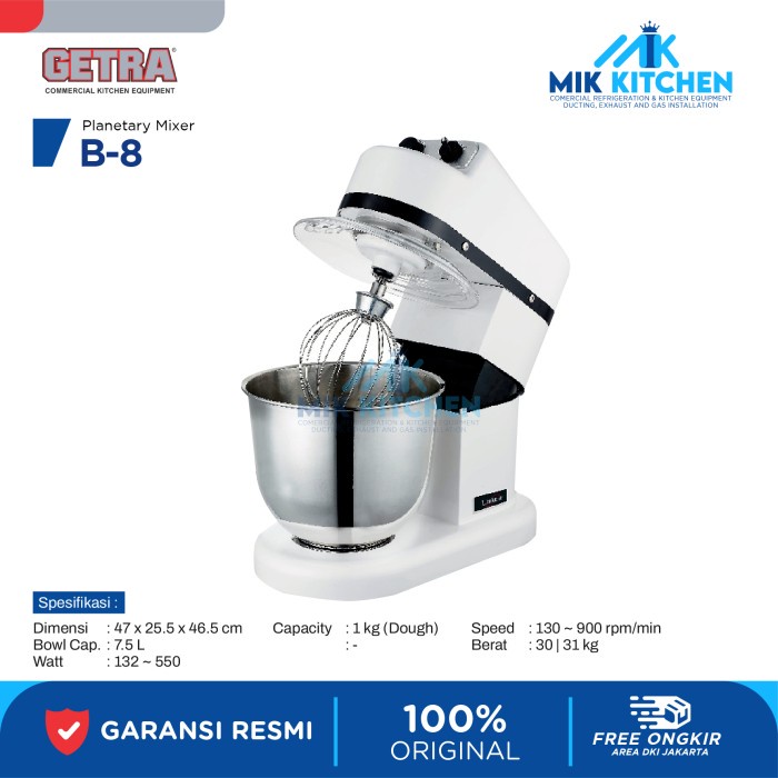 GETRA Planetary Mixer B8 / B 8 / Alat Mixer Adonan