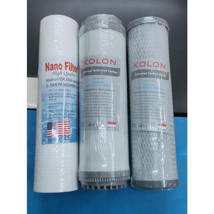 PAKET REFILL RO 3 TAHAP -FILTER AIR - MESIN RO STANDAR