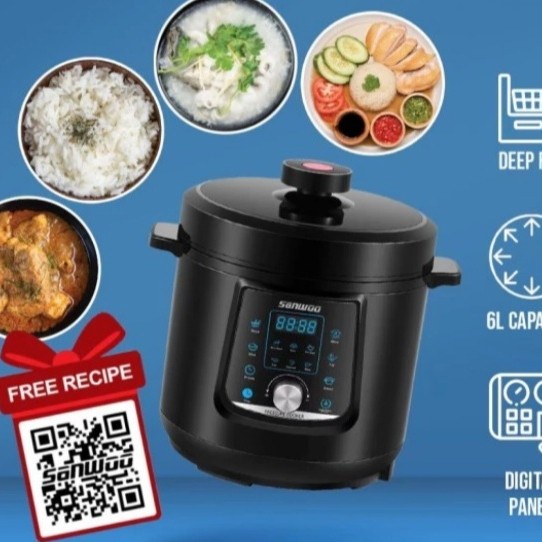 Multifunction Sanwoo Low carbo Pressure cooker 6 lt/ PC-6058