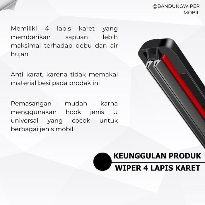 Velocity Vanguards Wiper Mobil Dual Karet Suzuki Carry / Carry Futura / Carry 1.0 / Carry 2 Lapis