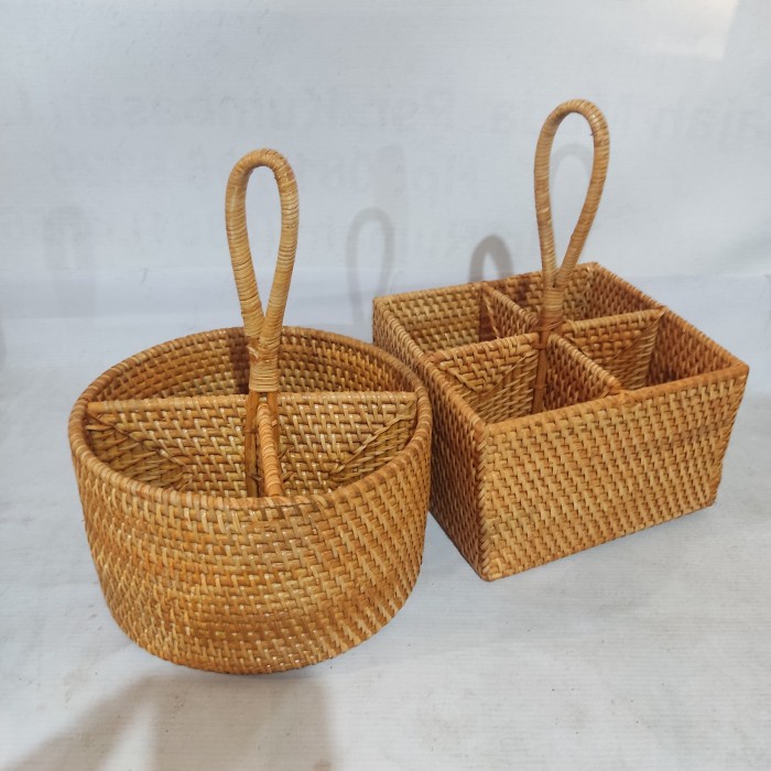 ~~~~~] Keranjang Rotan Wadah Rattan Unik Serbaguna Tempat Sendok Bumbu