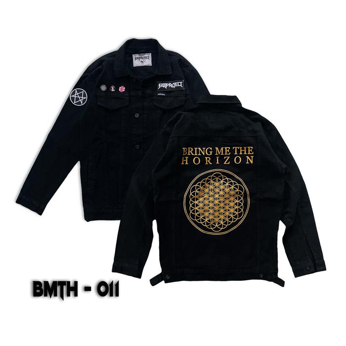 Lariss- jaket denim sablon jaket jeans PRIA patch bordir bring me the horizon BMTH 011