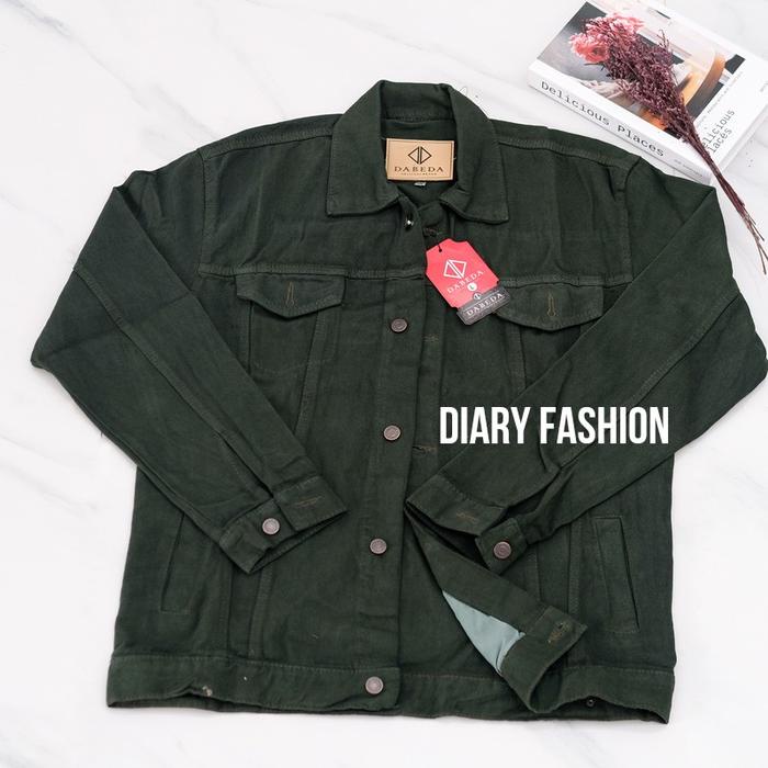 Lariss- JAKET JEANS PRIA SANDWASH JAKET DENIM COWOK HITAM BIRU MUDA POLOS OVERSIZE TERBARU BASIC