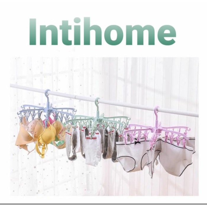 HANGER CLIPS 24IN1/GANTUNGAN JEPIT JEMUR KAOS KAKI CD BRA JEPITAN BAJU
