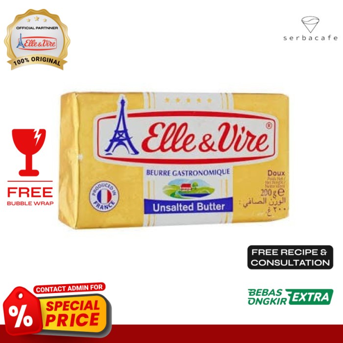 

Elle & Vire Unsalted Butter Packets (200 Gr) Terbaru