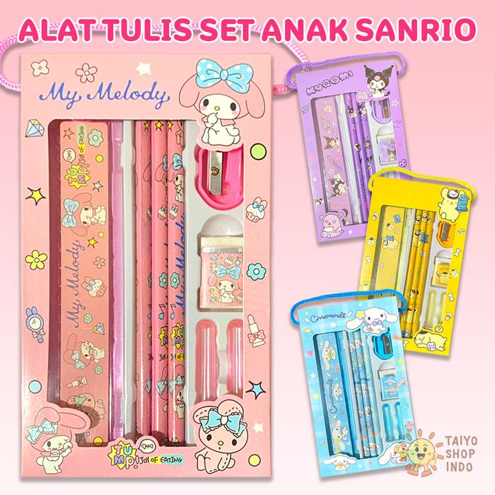 

TAIYO Alat Tulis Set Anak Sanrio Stationary Karakter Pensil Penghapus Rautan Penggaris Sekolah