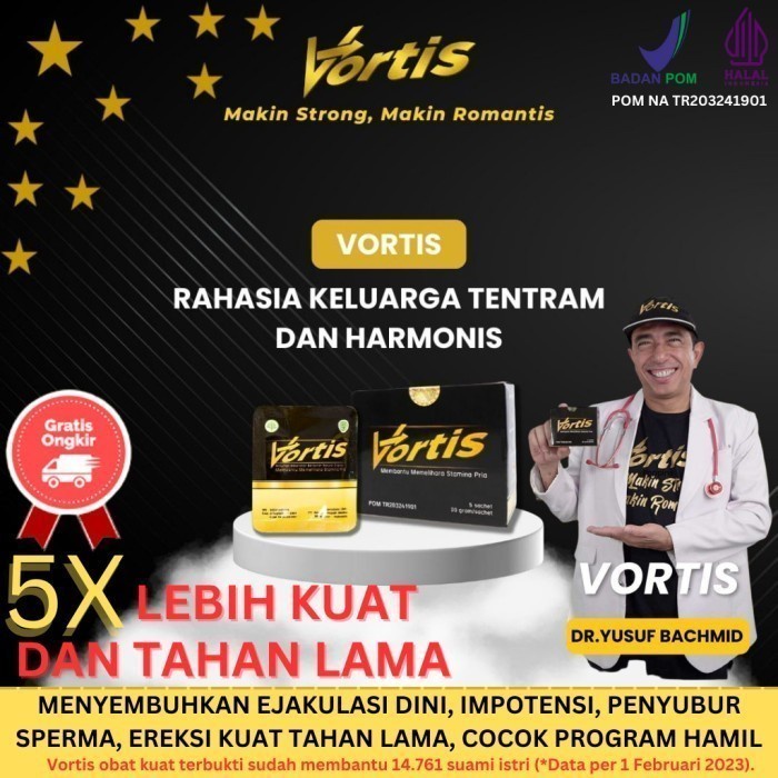 ( ORIGINAL ) VORTIS Obat Pria Kuat Tahan Lama, Penambah Stamina, Produk Herbal Ampuh Atasi Lemah