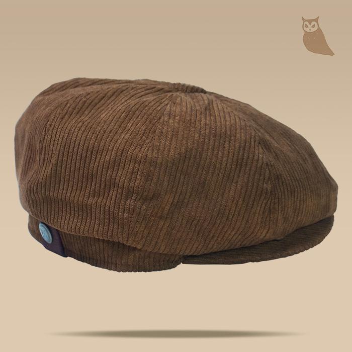 Cap- Divinces Newsboy Caps Gatsby Brown Corduroy - Topi Vintage Hat Classic Wool Premium