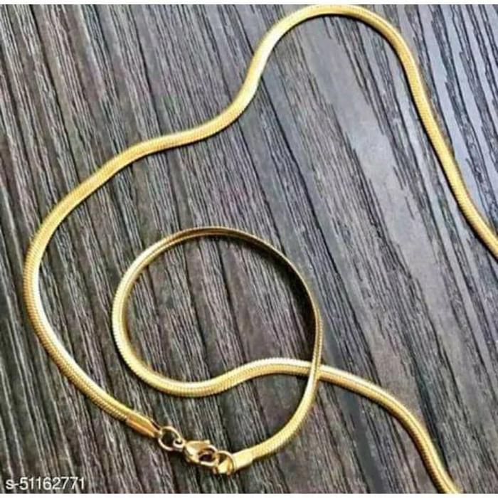 WTS- Kalung Gepeng Pria Wanita Titanium Gold