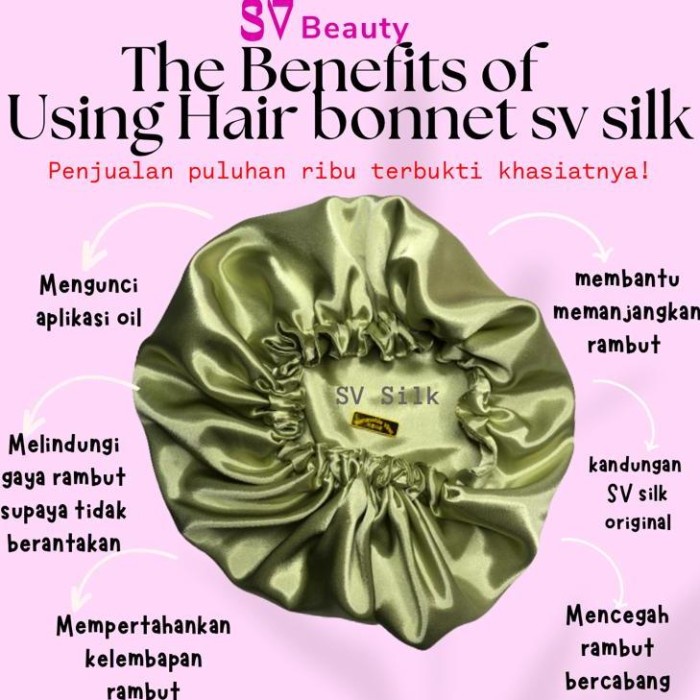 HOT SALE Hair Bonnet Silk By Sv - Sutra Silk Satin Bonnet - Hair Bonnet Silk /