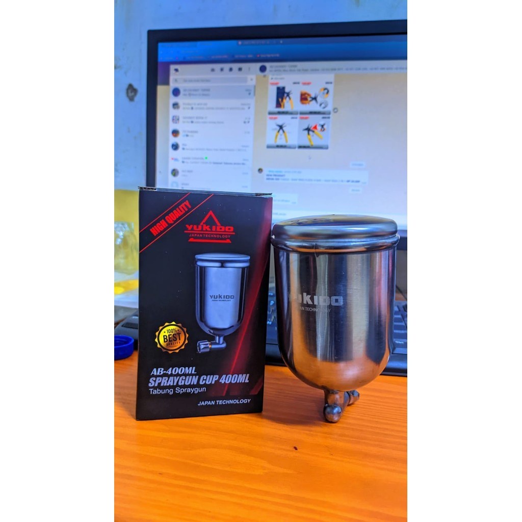 

YUKIDO TABUNG SPRAY GUN SPRAY GUN CUP KAPASITAS 400 ML BISA UNTUK SPRAY GUN TIPE ATAS F75 / ATAS