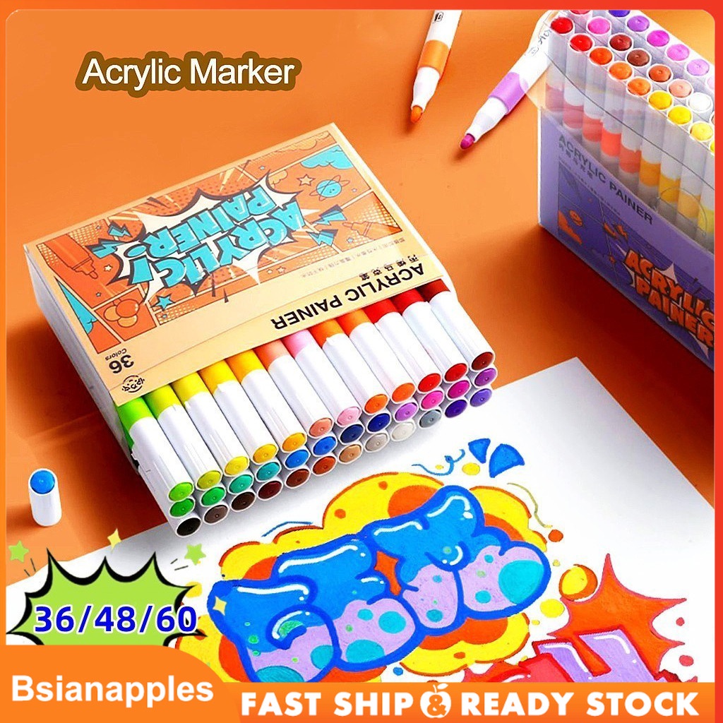 

80 Warna Pen Akrilik Marker Warna Cepat Kering Tahan Air Spidol Acrylic Painter Acrylic Marker Set
