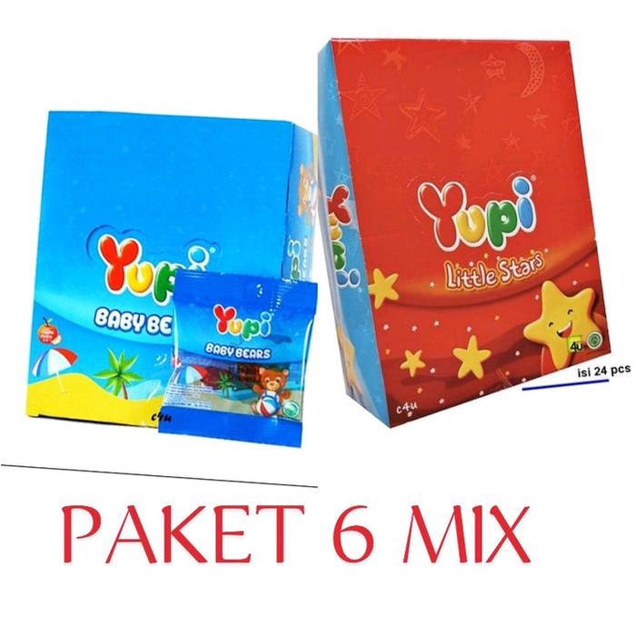 

Kuliner.Kita Yupi Paket 6 Mix ( Baby Bears Dan Little Star