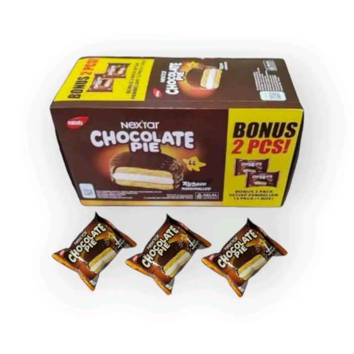 

Kuliner.Kita Nextar Chocolate Pie Marshmellow Per Box Isi 12 Pcs - Makanan Coklat Cemilan