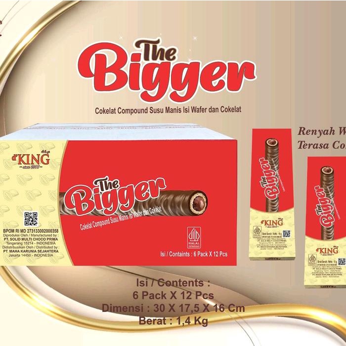 

Kuliner.Kita 1 Dus Isi 6 Pack The Bigger Wafer Dan Cokelat D'King