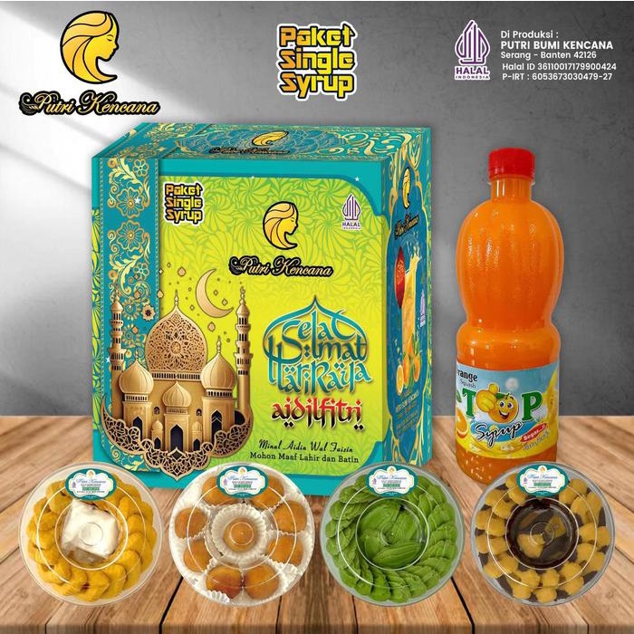 

Kuliner.Kita Kue Lebaran Paket Puteri Kencana Isi 4 Toples Kue 1 Sirup