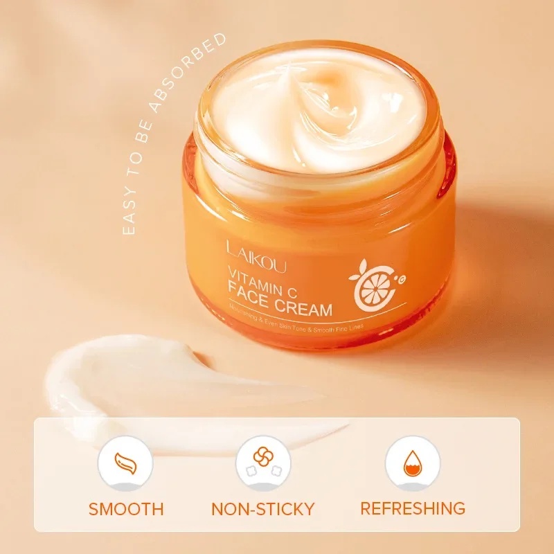 IMPORT LAIKOU 50G VITAMIN C FACIAL CREAM SMOOTH KOREAN SNAIL FACE CREAM MOISTURIZING DAY CREAM