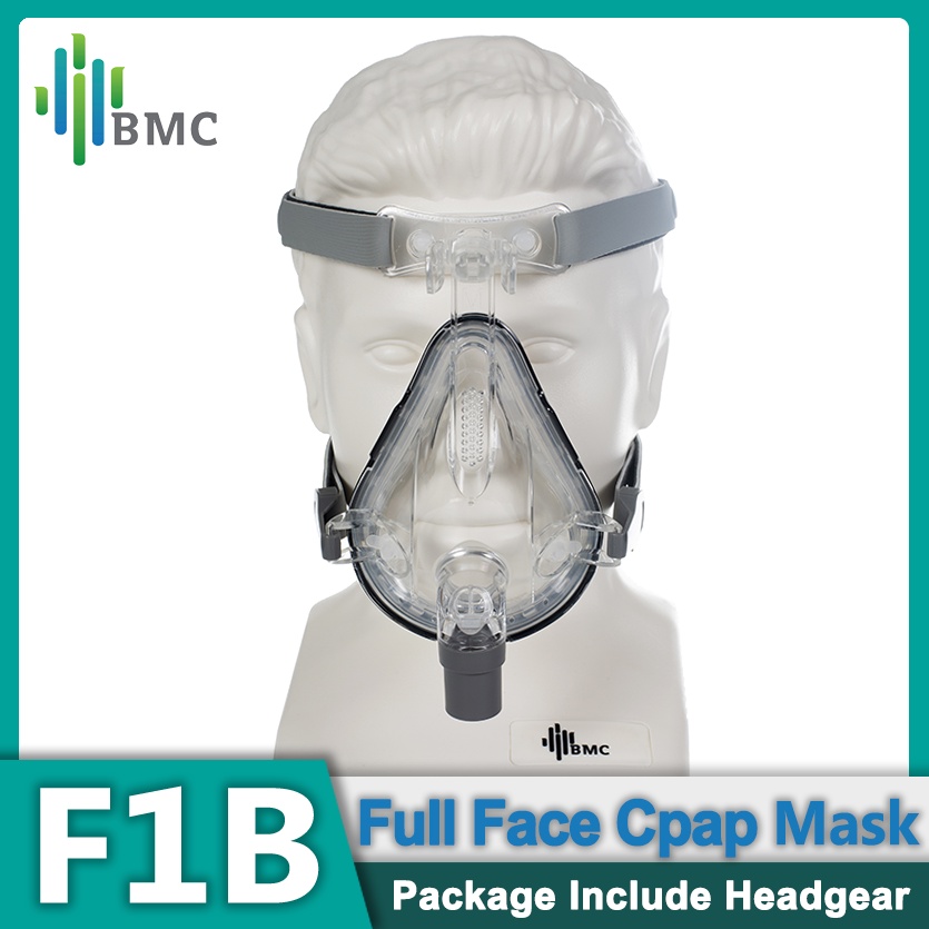 New  BMC F1B CPAP Mask Full Face Mask BiPAP Universal Nasal Face Mask Anti Snoring Apnea Sleep Aidin