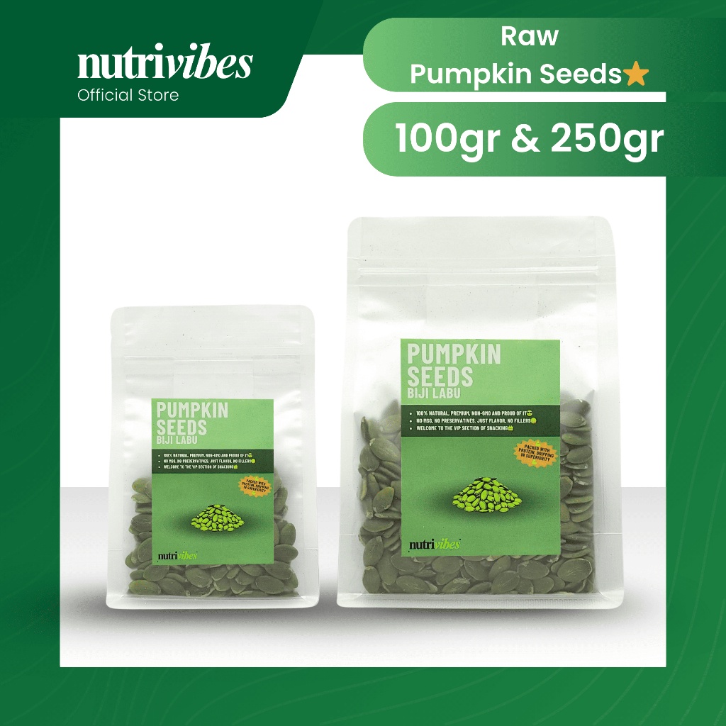 

Biji Labu Mentah / Raw Pumpkin Seeds (Personal Pack 100gr & 250gr) - Nutrivibes