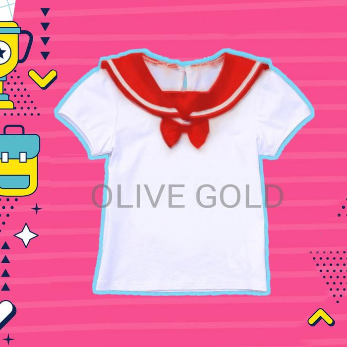 Cilcool- Oliv77 Setelan Seragam Sekolah Anak Jepang Setelan Bluose Merah Jepang Anak Baju Kemeja