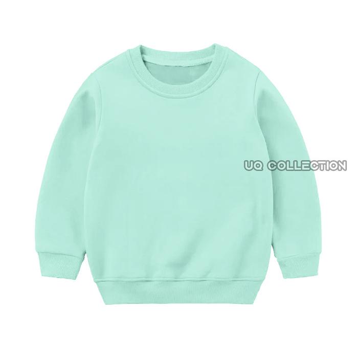 Nakboy- Sweater Crewneck Polos Anak Laki-Laki Perempuan Usia 3 - 13 Tahun