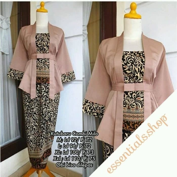 NEW PRODUCT Stelan Kebaya Kutubaru Elnira Silver Kombinasi Terbaru Kebaya Modern Set Wisuda