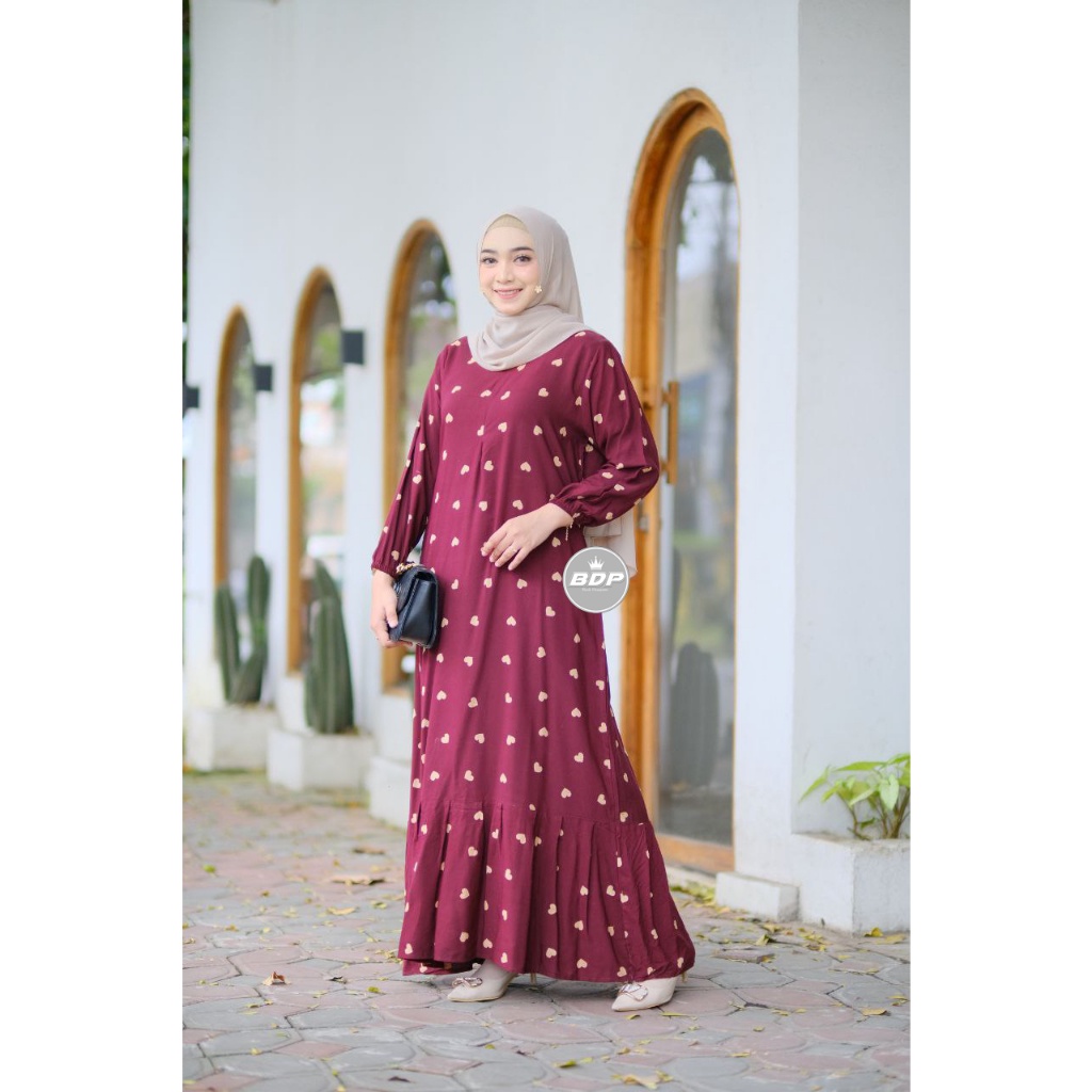 BEST PROMO Daster Dress rayon premium busui - Longdress maura batik cap - Dress maura - Daster