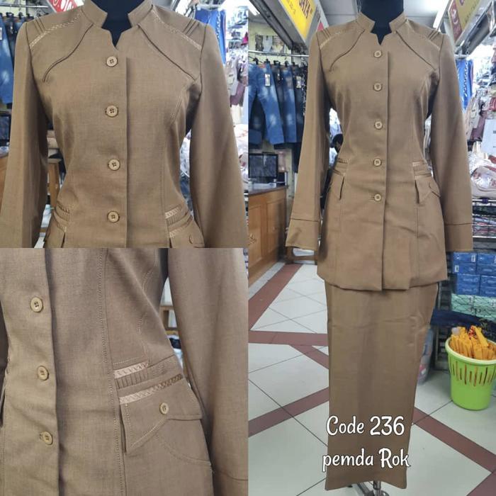 TERMURAH BAJU SERAGAM PEMDA PNS KHAKI WANITA READY STOCK