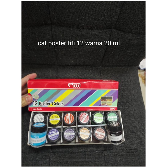 

yang dicari@@@@] cat air poster titi 12 warna 20 ml made in korea seoul kemasan besar
