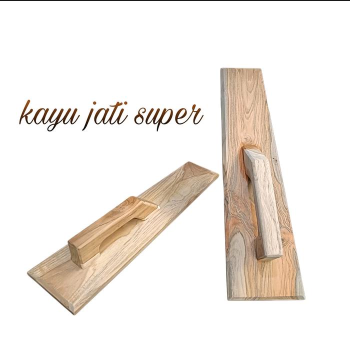 Sudimampir Roskam Kayu Jati Asli Super 40 Cm Dengan Bonus Penggosok Penghalus Acian Paint