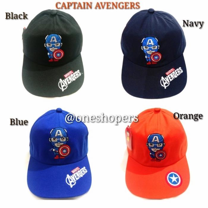Promo TOPI ANAK KARAKTER CAPTAIN AVENGERS BORDIR/ TOPI CAPTAIN AMERIKA