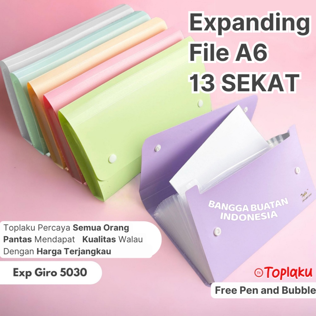 

Expanding File A6 Map Dokumen 13 Sekat Anti Air Aesthetic Giro Berkas Harmonika Keeper Document tas