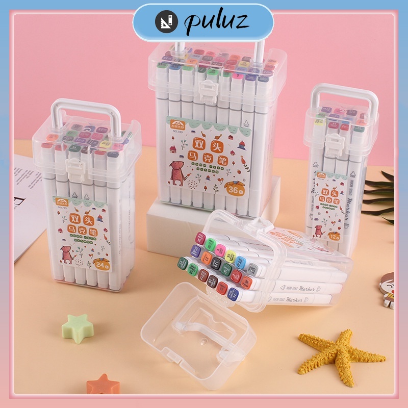 

Spidol Berbasis Minyak Ujung Ganda Set Lengkap Spidol Anak 12-48 Warna Pensil Cat Air Set Warna