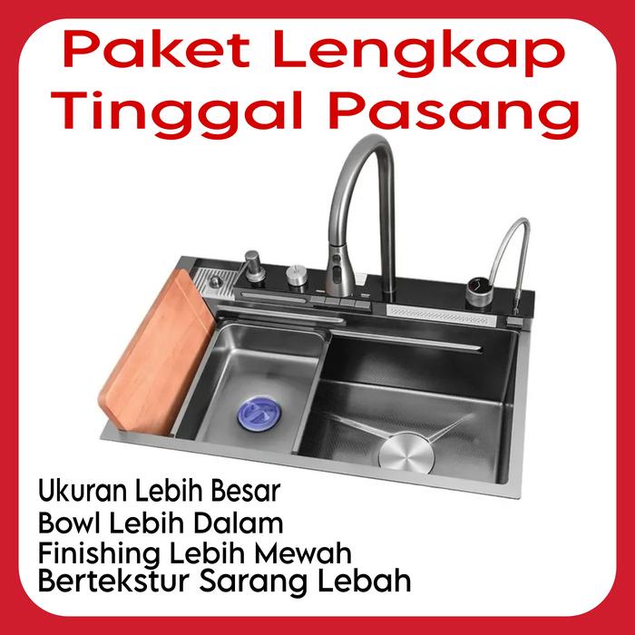 Terpopuler Modern Kitchen Sink Josida 8048 Luxury Piano Black New Model Premium Hitam Bak Cuci