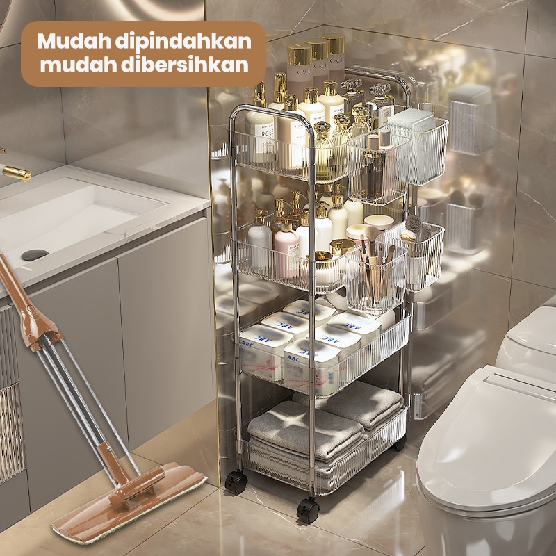 PROMO TERBARU Megam Rak Troli Susun Kosmetik Serbaguna Rak Kamar Mandi Dapur rak serbaguna ikea rak