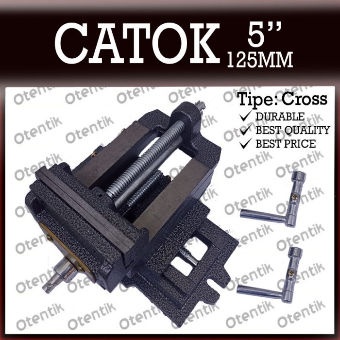 Gercep Catok Cross Catok Silang 5 Inci 125Mm - Ragum Bor Duduk Milling 125 Mm