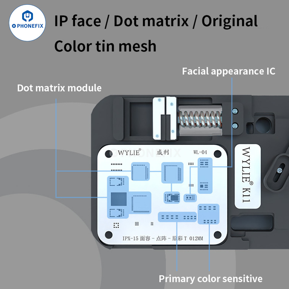 WYLIE K11 Phone Dot Matrix Face ID Reballing Repair Testing Fixture Tin Planting Platform for iPhone