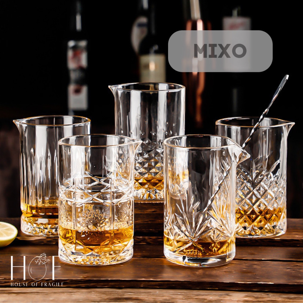 Terlaris [HOF] MIXO Cocktail Mixing Glass - Aesthetic Gelas Pitcher Bar Mocktail Kaca Import Unik