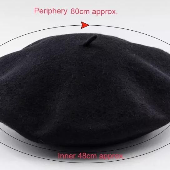 Topi klasik topi baret topi pelukis wanita warna merah - Merah