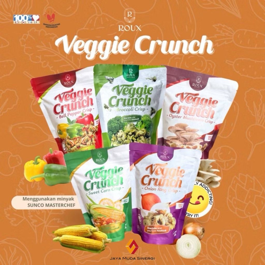 

ROUX VEGGIE CRUNCH KERIPIK SAYUR - HEALTHY SNACK - SNACK SEHAT - KERIPIK SAYUR PREMIUM
